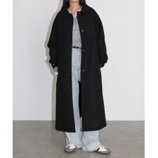 アンドミー(andme)のフェイクウール ウエストベルト付き ロング丈トレンチコート