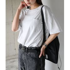 エンブロイダリー バックロゴ  ポケット 無地 Tシャツ ANME アンメ
