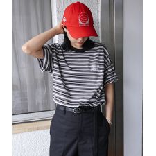 ANME エンブロイダリー マルチボーダー 半袖 Tシャツ ANME アンメ