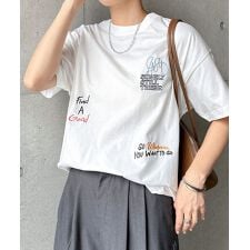 ランダム エンブロイダリー ロゴ 半袖 Tシャツ