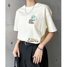 ランダム エンブロイダリー ロゴ 半袖 Tシャツ