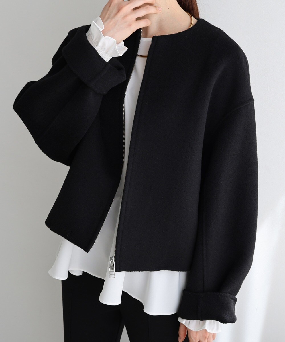 スイビダブルクロスノーカラーダブル前コート | スローブ イエナ