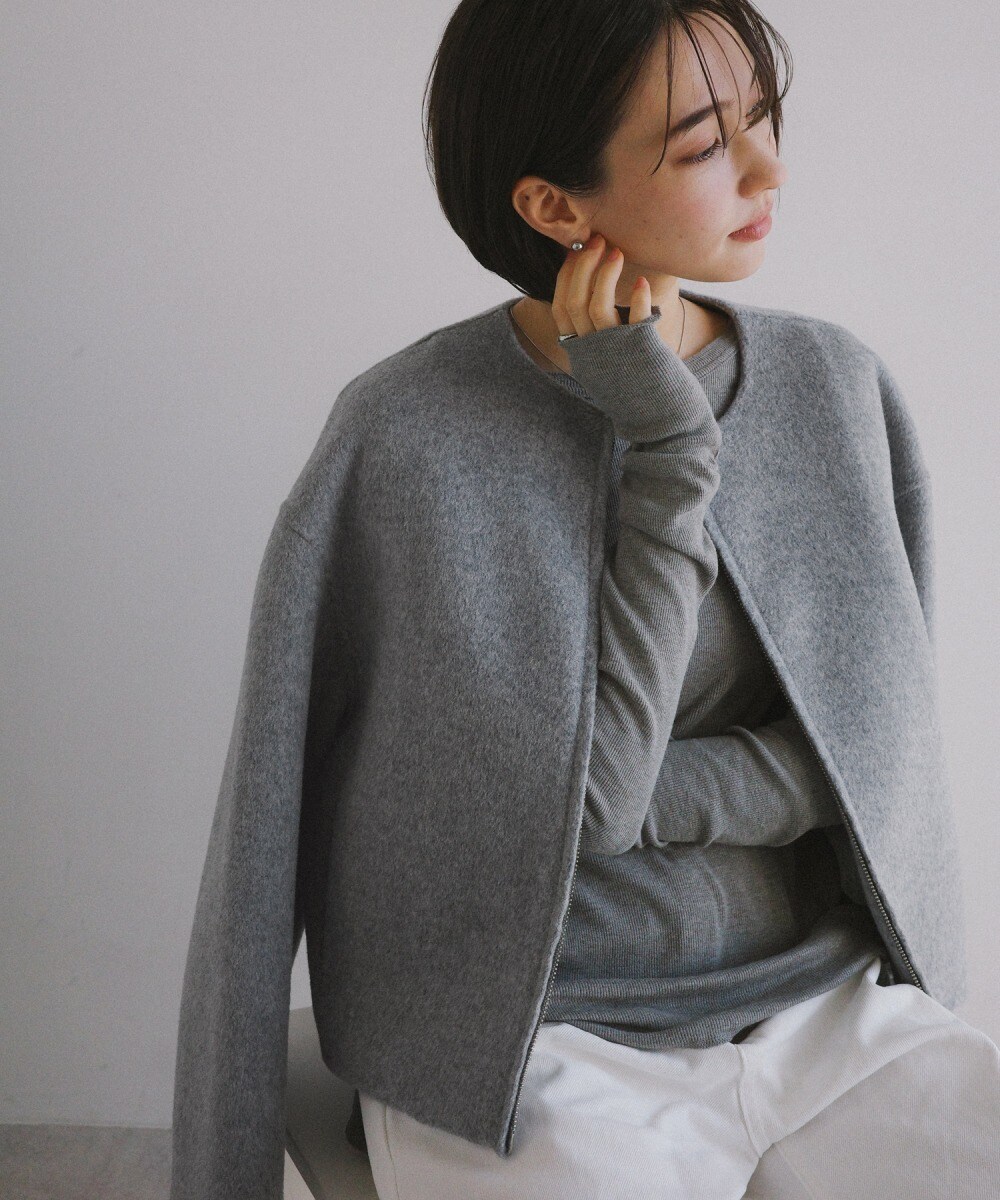 NOBLE ノーブル MTRカラーレスジップショート コート Noble（ノーブル）の「MTRカラーレスジップショートコート