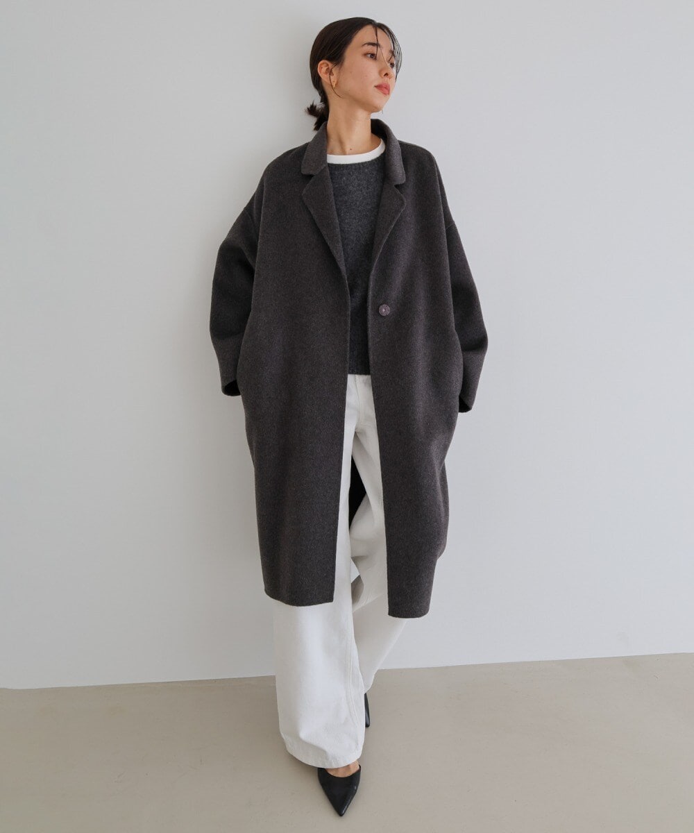 evernavy リバーロングコクーンコートブラックMT evernavy コート チェスターコート 「新色追加」リバーロング