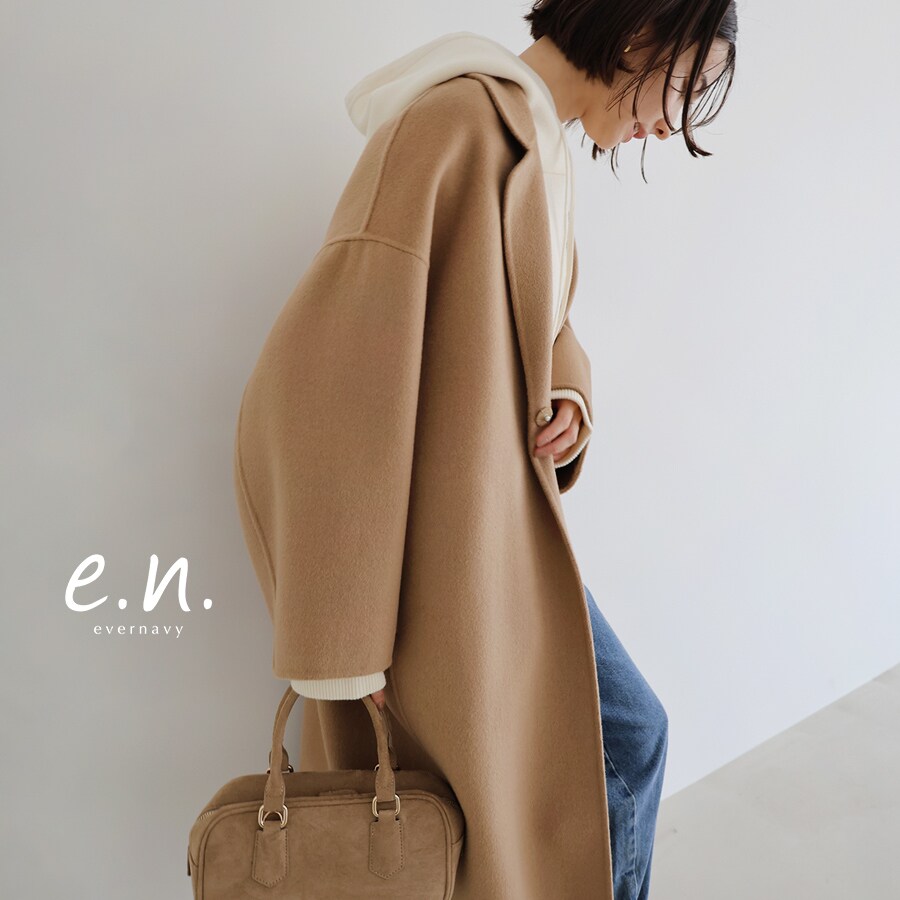リバー ロング コクーン コート evernavy エバーネイビー