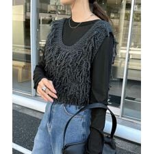 ループ ツイスト編み ニット ベスト