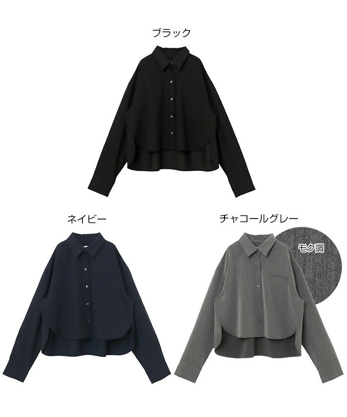 TRストレッチ ショート シャツ ジャケット evernavy エバーネイビー