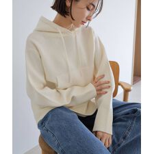 フーディ ニット パーカー 長袖 トップス evernavy エバーネイビー