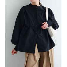 2way ボリューム 長袖 ペプラム シャツ ブラウス