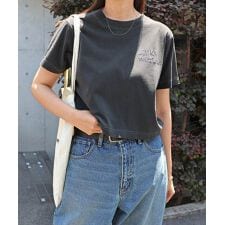 ピグメント加工 ANME エンブロイダリー ロゴ ミニ Tシャツ ANME アンメ