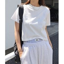 ピグメント加工 ANME エンブロイダリー ロゴ ミニ Tシャツ ANME アンメ
