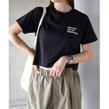 ANME エンブロイダリー ロゴ ショート丈 Tシャツ ANME アンメ