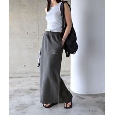 ピグメント加工 ANME エンブロイダリー ロゴ スウェット タイト スカート ANME アンメ