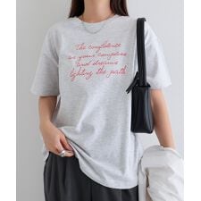 手書き ロゴ プリント 半袖 Tシャツ