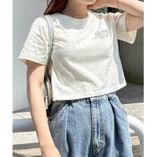 手書き ロゴ フラワー プリント ミニ Tシャツ Freesia フリージア