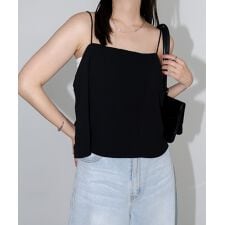 接触冷感 バック リボン キャミソール ビスチェ