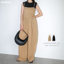 シャーリング ベアトップ キャミ サロペット | アンドミー