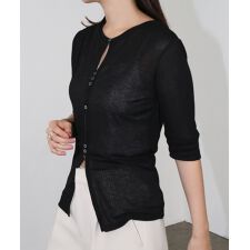 テレコリブ シアー 半袖 トップス