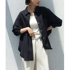 エバーネイビー(evernavy)のリネンブレンド  オーバーサイズ シャツ evernavy エバーネイビー