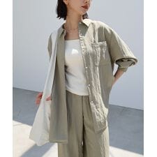 エバーネイビー(evernavy)のリネンブレンド  オーバーサイズ シャツ evernavy エバーネイビー