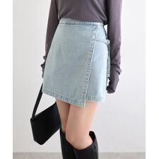 ラップ ベルト デニム ミニ スカート Freesia フリージア