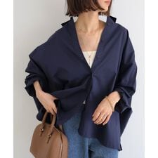 イージーケア ポンチョ シャツ ブラウス evernavy エバーネイビー