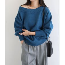 アンドミー(andme)のボリューム袖 オフショルダー ニット トップス