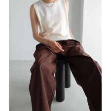 タフタ タック ワイド パンツ evernavy エバーネイビー