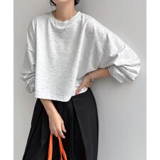 ショート丈 スウェット トップス