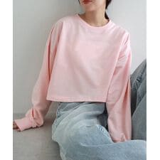 ショート丈 スウェット トップス