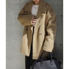 アンドミー(andme)のシャギー 起毛 ミドル丈 ジャケット コート