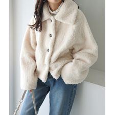 ショート丈 テディベア ボア コート