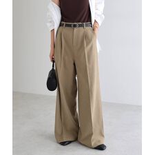 タック スラックス ワイド パンツ