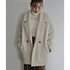 フリージア(Freesia)のミドル丈 ボア テーラード コート【無地/チェック柄】Freesia フリージア