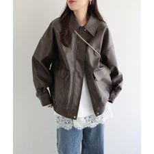 フェイクレザー オーバーサイズ ブルゾン