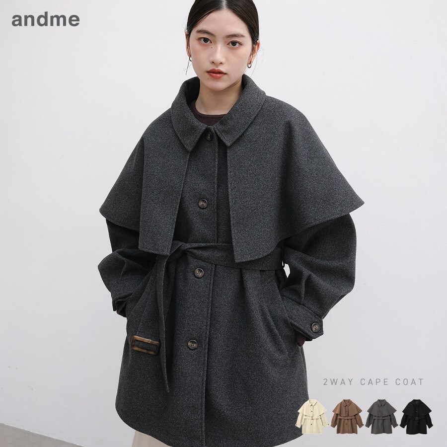 トレンチコート ミドル丈 ハーフコート 金ボタン 秋 冬 | フロリア