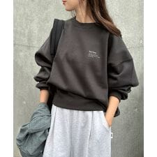 裏起毛 ロゴ 刺繍 ワンポイント スウェット トップス