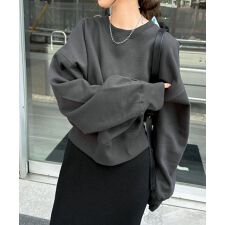 裏起毛 ショート丈 スウェット トップス