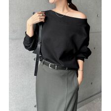 裏起毛 オフショルダー ボリューム袖 スウェット トップス Freesia フリージア