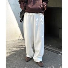 スウェット 後ろポケット ロゴ 刺繍 カーブパンツ ANME アンメ