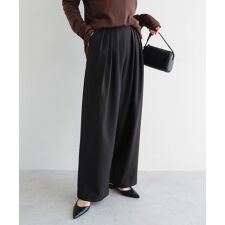 ウール混 タック ワイド パンツ evernavy エバーネイビー