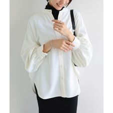 エバーネイビー(evernavy)のノーカラー シャツ ブラウス evernavy エバーネイビー evernavy エバーネイビー