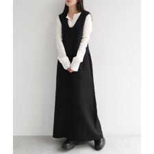 ミックスメランジ ノースリーブ ニット ワンピース