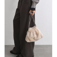 ファー 巾着 2way ショルダー バッグ