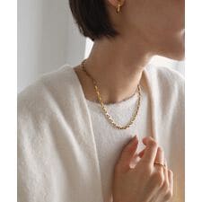 【金属アレルギー対応】 スクエア チェーン ネックレス evernavy エバーネイビー