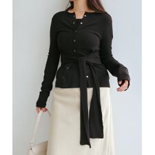 フェイクレイヤード 長袖 カーディガン トップス