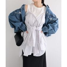 2way ストライプ シャツ ブラウス キャミソール ビスチェ