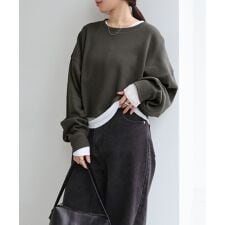 ショート丈 ワッフル 長袖 Tシャツ