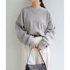 ショート丈 ワッフル 長袖 Tシャツ