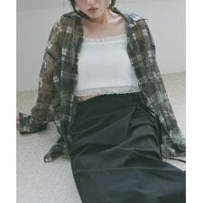 レース チェック 長袖 シアー シャツ Freesia フリージア